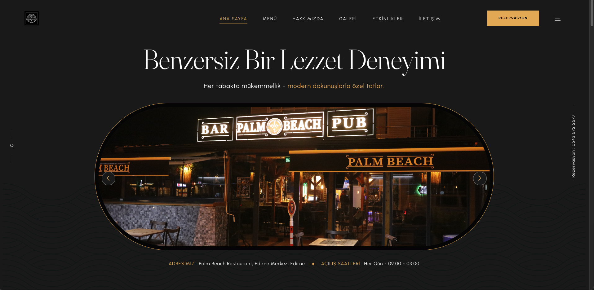 Palm Beach - Restuarant projesi | Scouria dijital ajans portföy