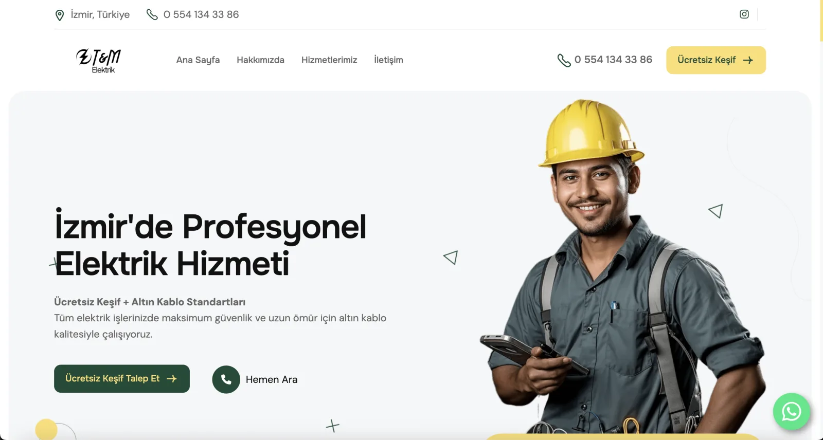 TM Elektrik - Elektrik Şirketi projesi | Scouria dijital ajans portföy